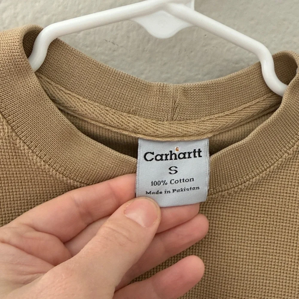 Carhartt Kids Waffle‎ Long Sleeve Tan Shirt Size Small